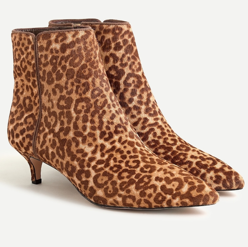 New! J Crew 7 8 8.5 9 9.5 Fiona Kitten-heel Ankle Boots Calf Hair Womens Shoes